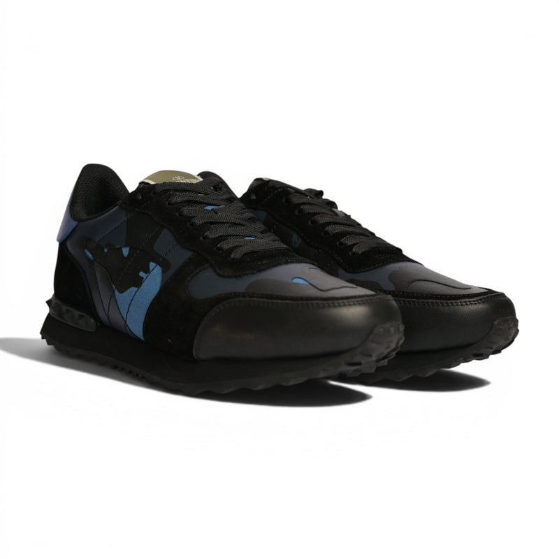 Valentino Camouflage Blue & Black Sneakers