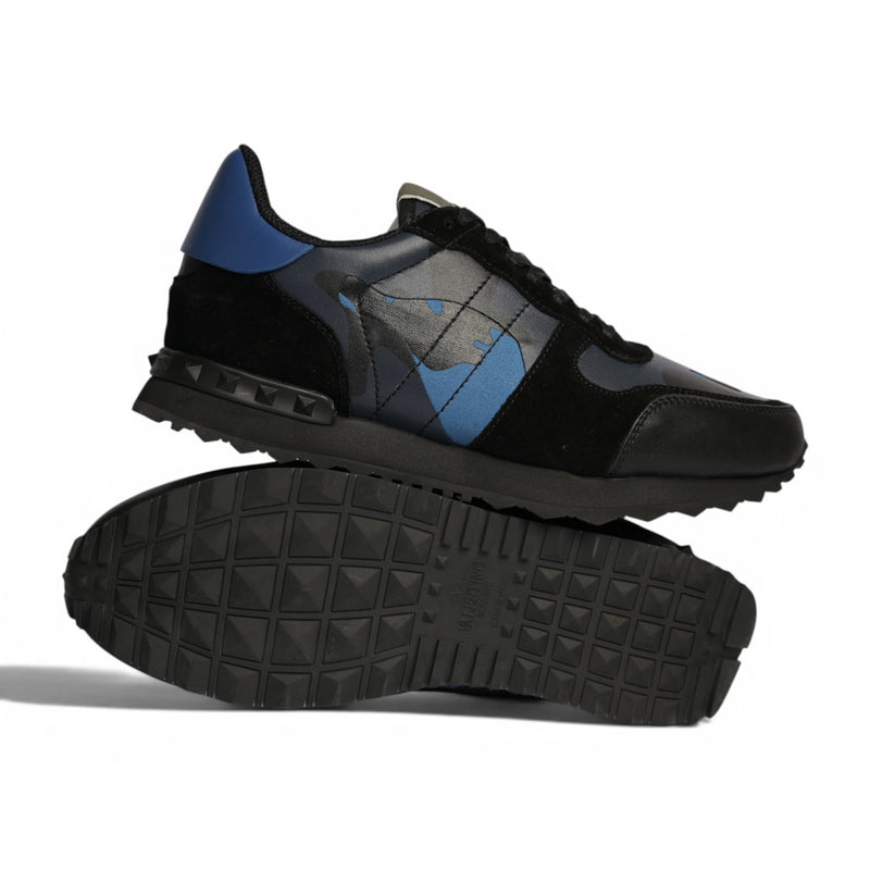 Valentino Camouflage Blue & Black Sneakers