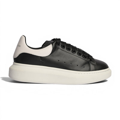 Alexander McQueen Black Leather White Sole Sneakers