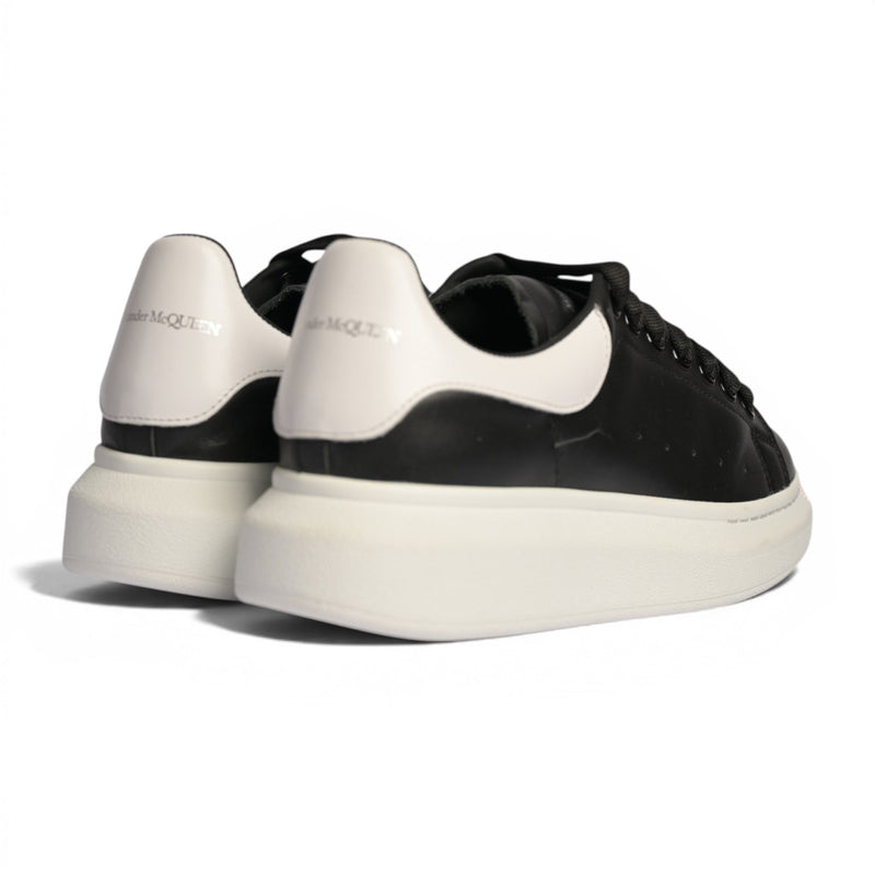 Alexander McQueen Black Leather White Sole Sneakers